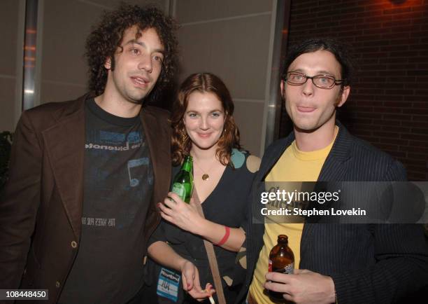 Albert Hammond Jr. Of The Strokes, Drew Barrymore and Nathan Followill of The Kings of Leon
