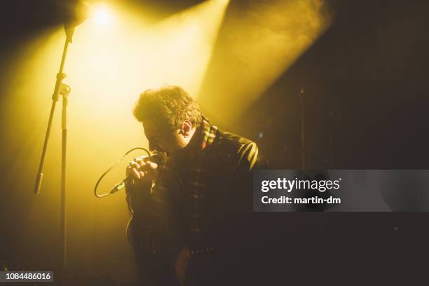 singer performing at nightclub - singing competition stock pictures, royalty-free photos & images