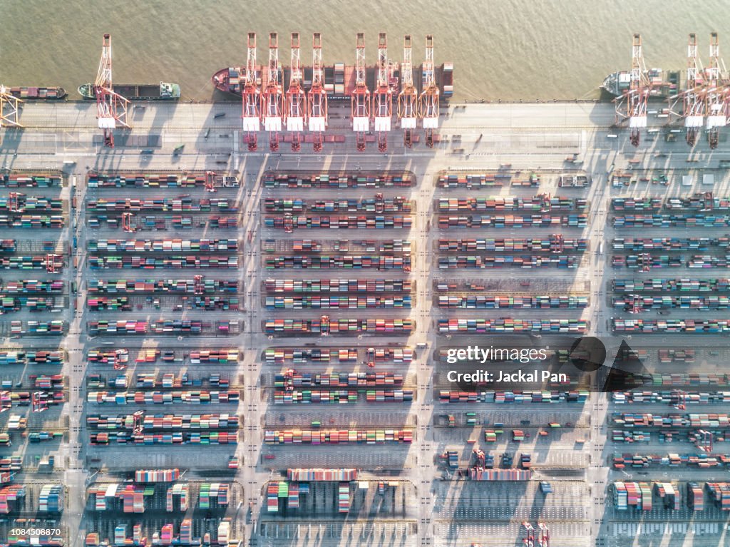 Large Container Terminal Images Aerial View Of Container Terminal High-Res Stock Photo - Getty Images