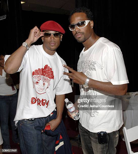 Marlon Wayans and Shawn Wayans during 6th Annual BET Awards - Radio Remote Room - Day 1 at Shrine Auditorium in Los Angeles, CA, United States.