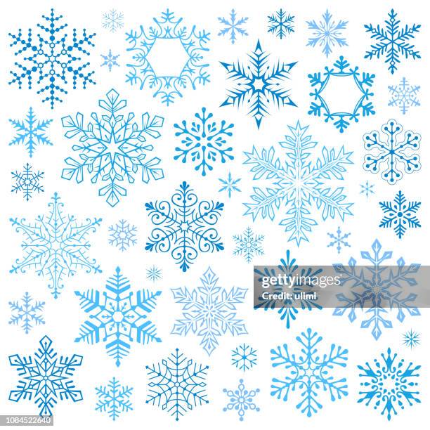 set of vector snowflakes - frost stock illustrations