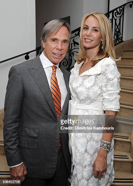 Designer Tommy Hilfiger and Dee Ocleppo at their engagement party hosted by Leonard and Evelyn Lauder at Neue Galerie on June 9, 2008 in New York...