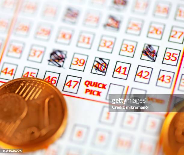 pen markings on lottery ticket. filled in lottery ticket - scratch card stock pictures, royalty-free photos & images