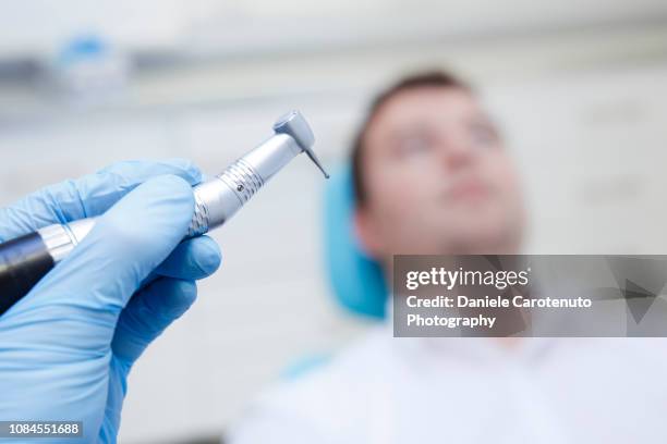 patient at the dentist - dental drill stock pictures, royalty-free photos & images