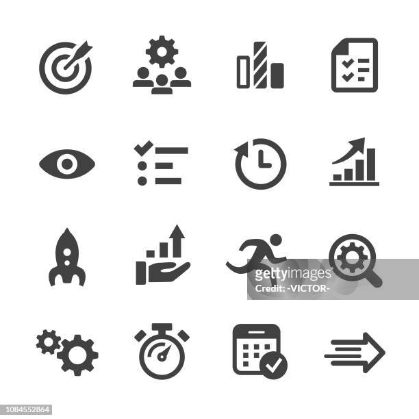 ilustraciones, imágenes clip art, dibujos animados e iconos de stock de rendimiento y gestión iconos - serie acme - vida nueva