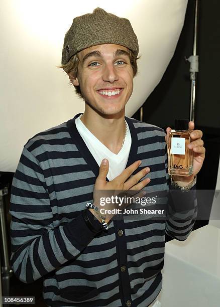 Actor Cody Linley poses with the D&G fragrance bar during the 7th Annual Teen Vogue Young Hollywood Party held at Milk Studios on September 25, 2009...