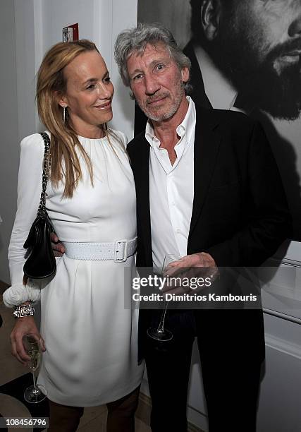 Musician Roger Waters and Laurie Durning attend Tommy Hilfiger's engagement party hosted by Leonard and Evelyn Lauder at Neue Galerie on June 9, 2008...