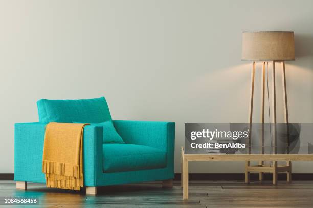 moderne woonkamer detail - chaise stockfoto's en -beelden