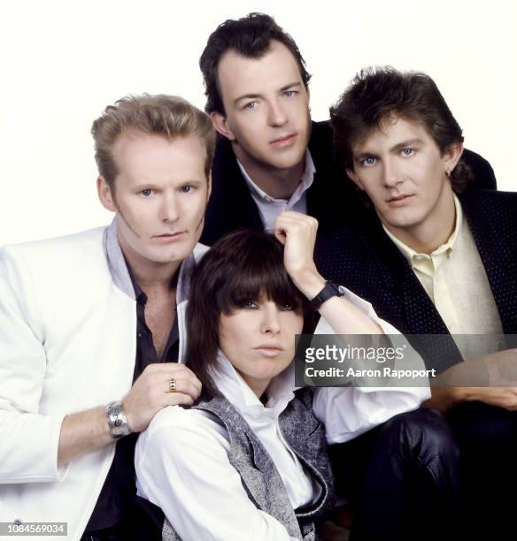 Los Angeles Singer Chrissie Hynde and The Pretenders pose for a portrait circa 1984 in Los Angeles, California