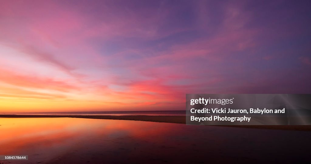 Amazing Sunrise Pinks and Blues at Fort Myers Beach, Florida