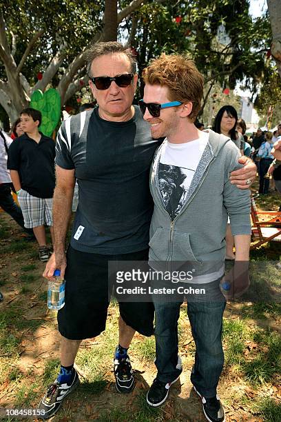 Actors Robin Williams and Seth Green at the A Time for Heroes Celebrity Carnival Sponsored by Disney benefiting the Elizabeth Glaser Pediatric AIDS...