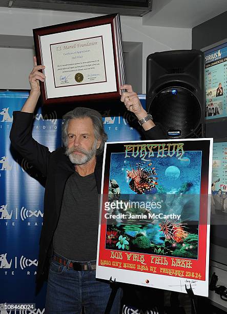 Musician Bob Weir attends the T.J. Martell Foundation's commemorative plaque presentation to Bob Weir in appreciation of his support funding cancer...