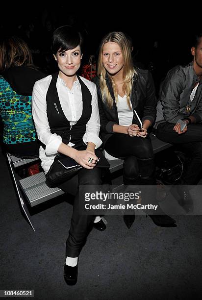 Actress Zoe McLellan and Alexandra Richards attend the G-Star Fall 2009 Fashion Show at the Hammerstein Ballroom on February 17, 2009 in New York...