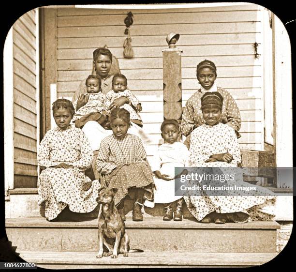 Free African-American Family, Post Civil War, c 1898, Vintage Photograph.