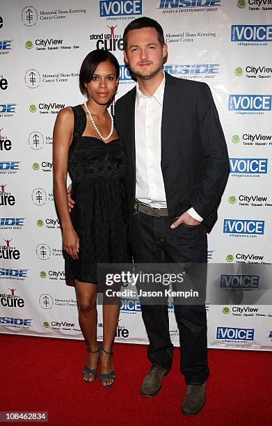 Actress Grasie Mercedes and MTV VJ Damien Fahey attend "Stand Up For A Cure: Jerry Seinfeld Live In Concert" at WaMu Theater at Madison Square Garden...