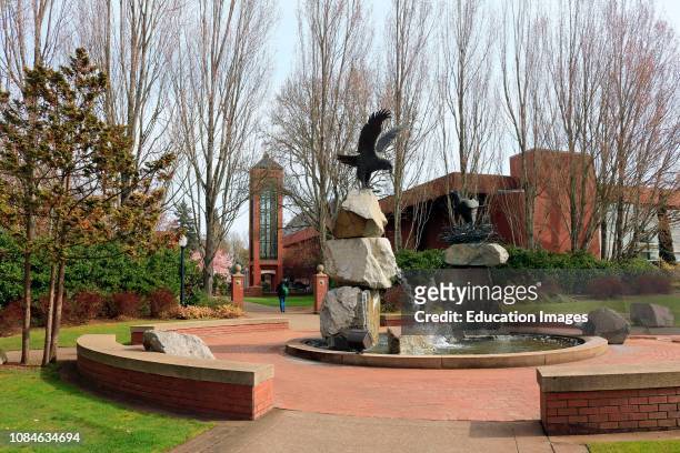 Campus scene Willamette University in Salem Oregon.