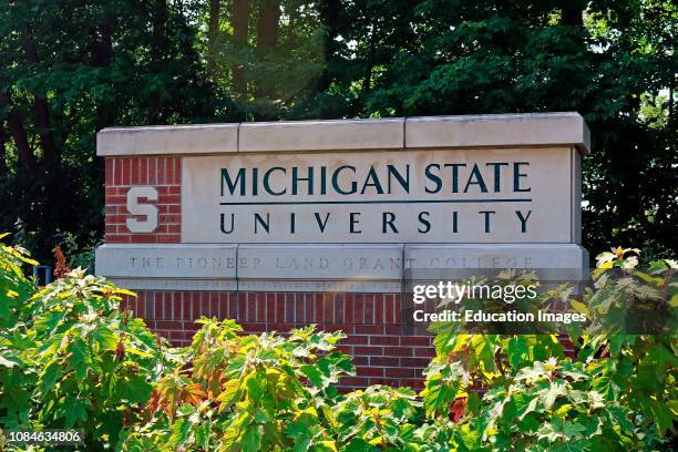 Michigan State University entrance sign.