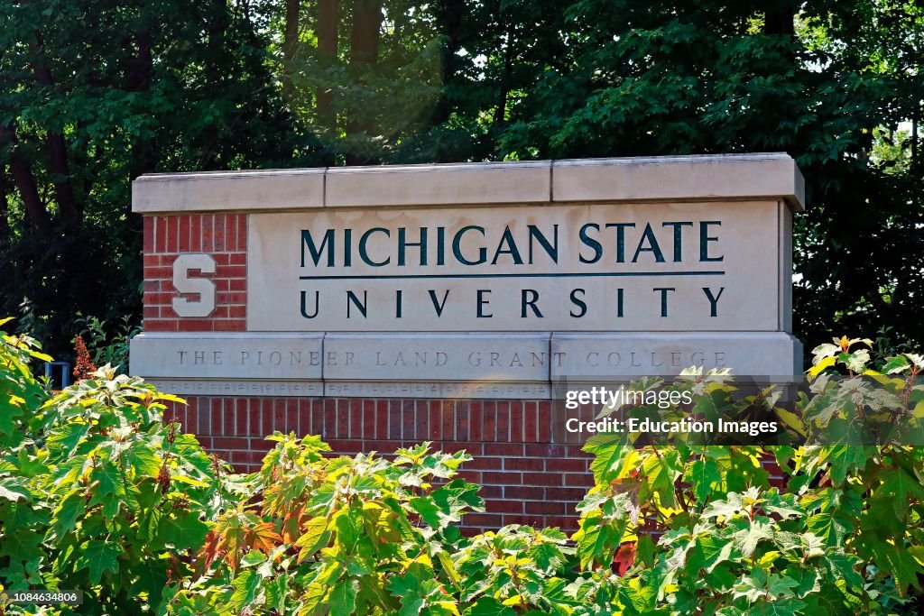 Msu Signshop Michigan State University entrance sign. News Photo - Getty Images