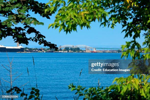 International bridge to the United States from Sault Ste Marie Ontario Canada.