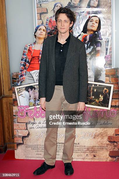 Pietro Ragusa attends the "Febbre Da Fieno" premiere at Emassy Cinema on January 27, 2011 in Rome, Italy.
