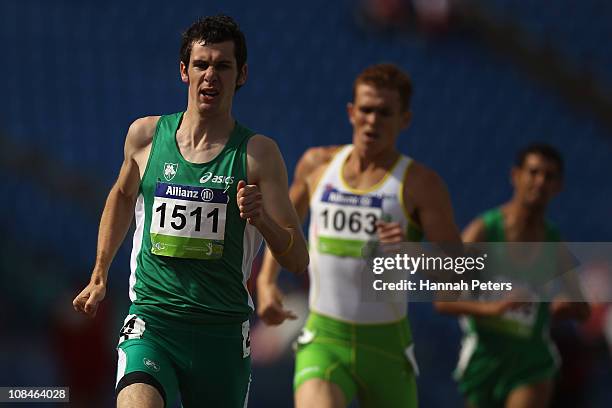 Michael McKillop of Ireland competes in the Men's 800m T37 final during day seven of the IPC Athletics Championships at QE II Park on January 28,...