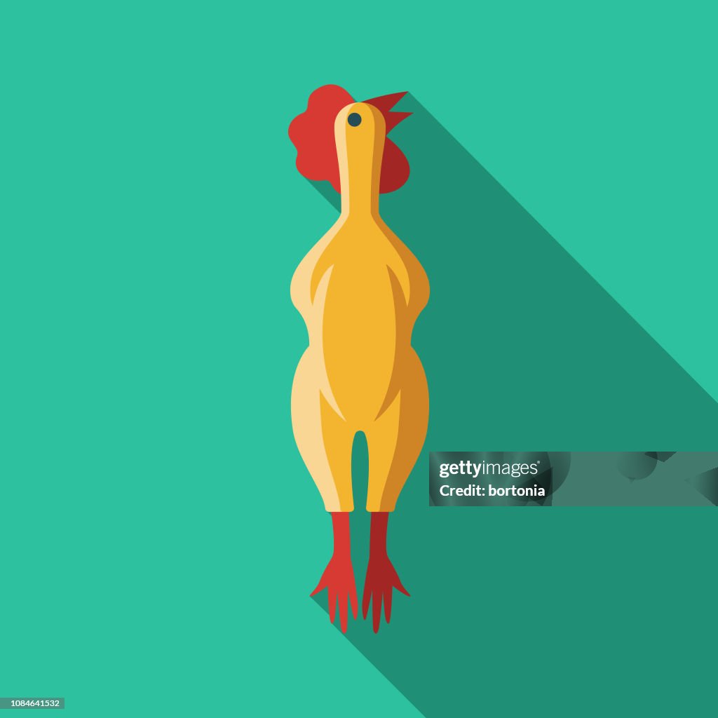 Rubber Chicken Flat Design April Fools Day Icon