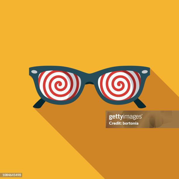 x-ray glasses flat design april fools day icon - hypnosis stock illustrations