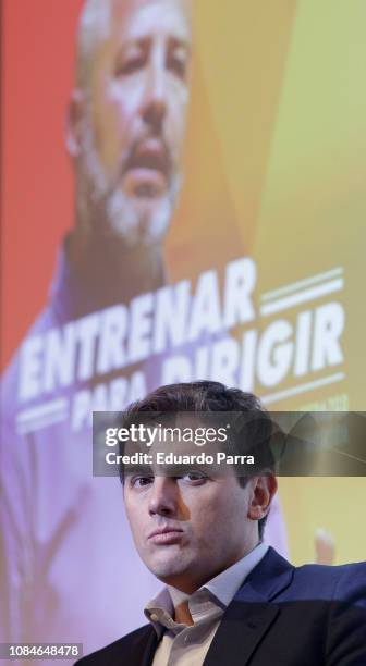 Albert Rivera attends the 'Entrenar para dirigir' book presentation at Abante space on December 19, 2018 in Madrid, Spain.