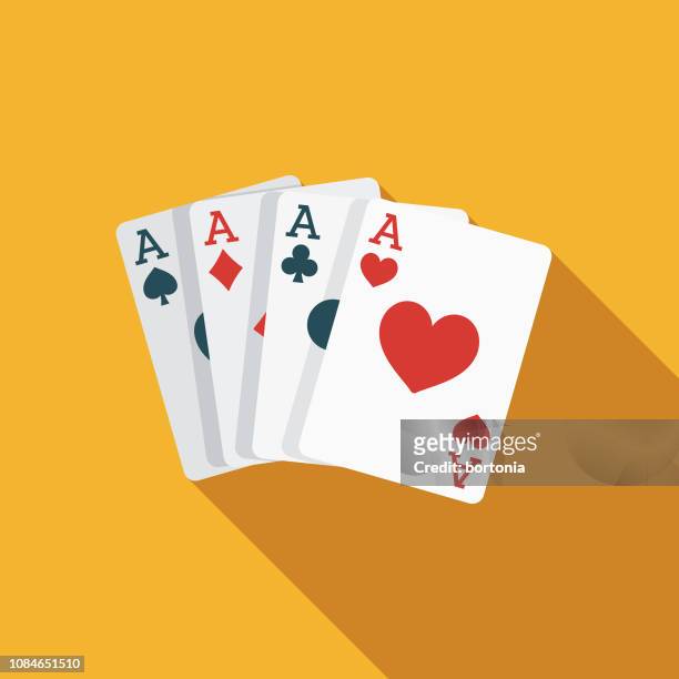 card trick flat design april fools day icon - playing card stock illustrations