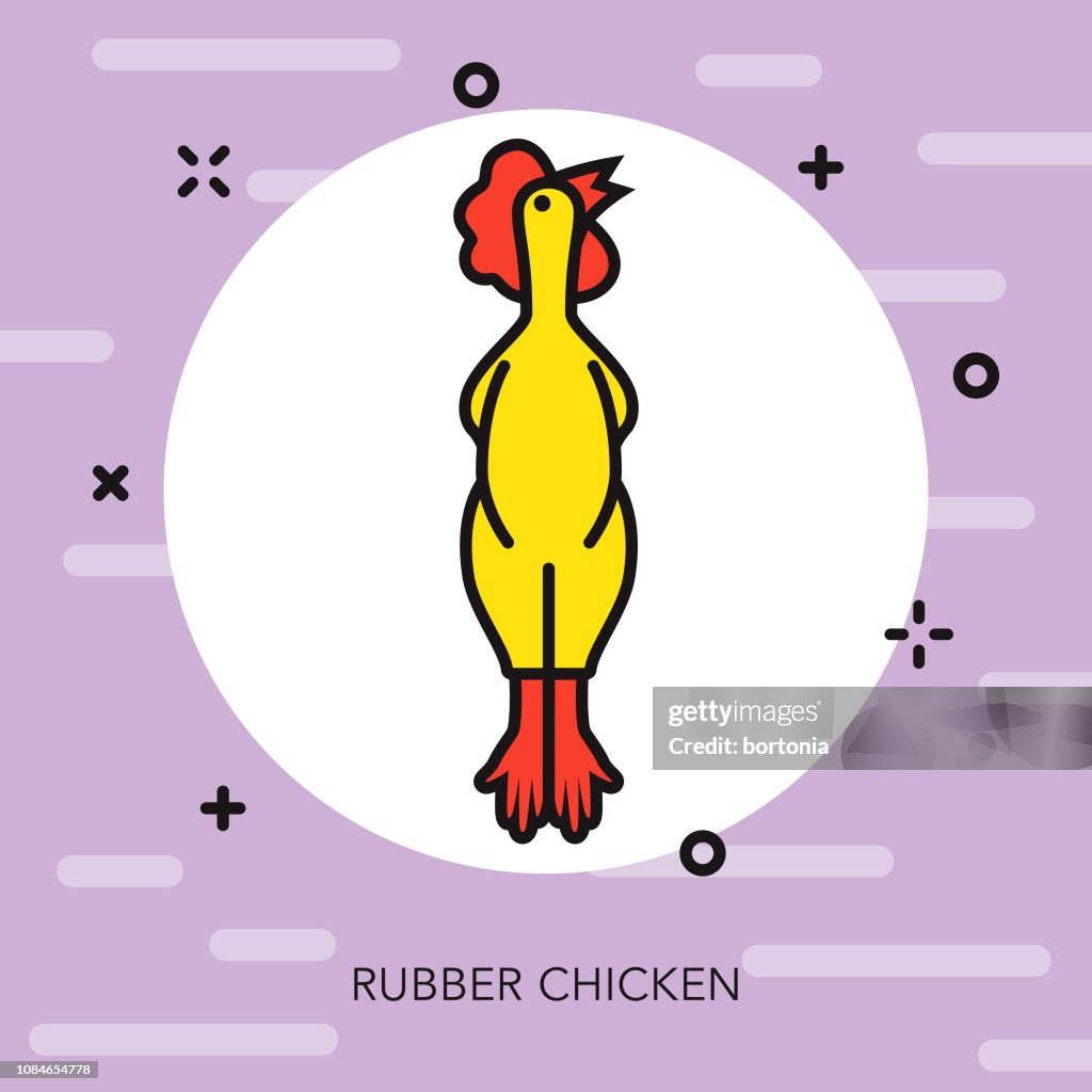 Rubber Chicken Thin Line April Fools Day Icon