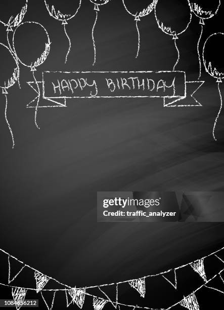 stockillustraties, clipart, cartoons en iconen met gelukkige verjaardag blackboard - happy birthday