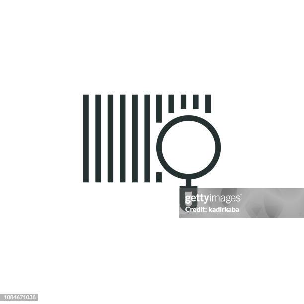tracking code line icon - document scanning stock illustrations
