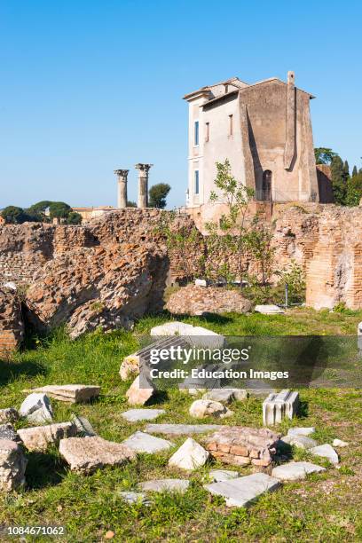 Ancient Roman ruins on Palatine Hill, Rome, Lazio, Italy.