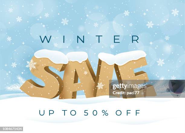 illustrazioni stock, clip art, cartoni animati e icone di tendenza di offerta speciale sfondo winter sale con fiocchi di neve. - special offer