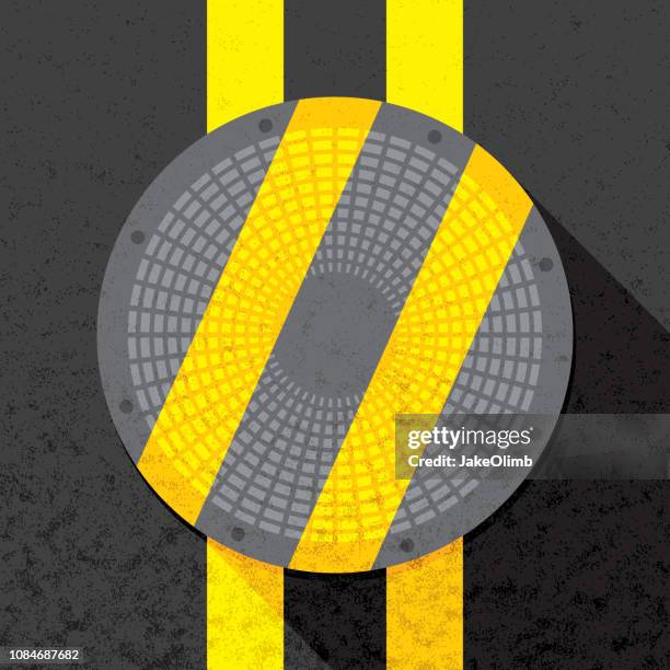 stockillustraties, clipart, cartoons en iconen met riool deksel flat - paint tube