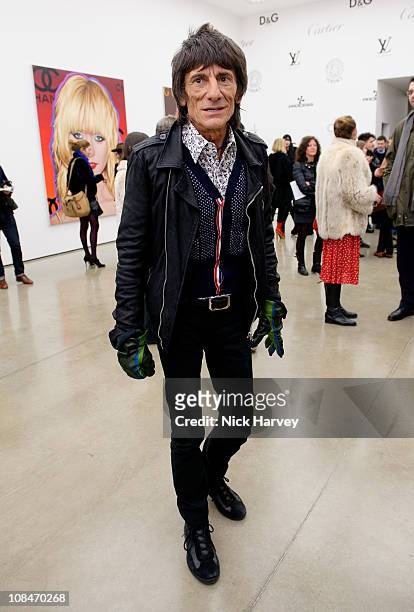 Ronnie Woods attends the Richard Phillips 'Most Wanted' exhibition at White Cube Gallery on January 27, 2011 in London, England.