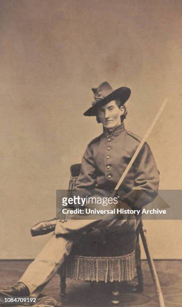 Frances Clalin Clayton, Woman who Disguised herself as a Man, "Jack Williams," to fight in Union Army during American Civil War, Seated Portrait...