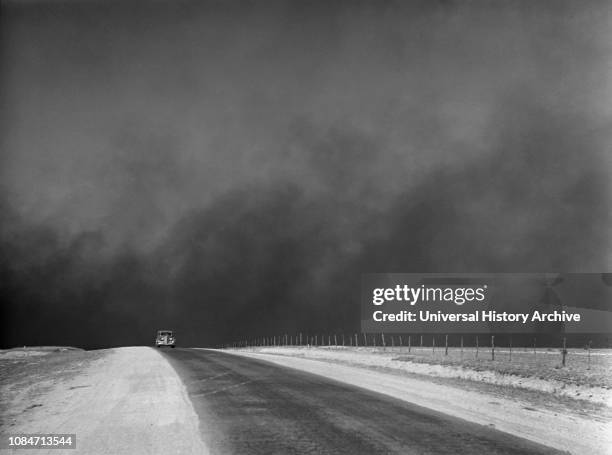 Heavy Black Clouds of Dust Rising over Texas Panhandle, Texas, USA, Arthur Rothstein, Farm Security Administration, March 1936.