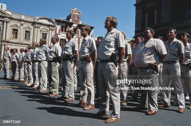 Armed members of the South African far right group the Afrikaner