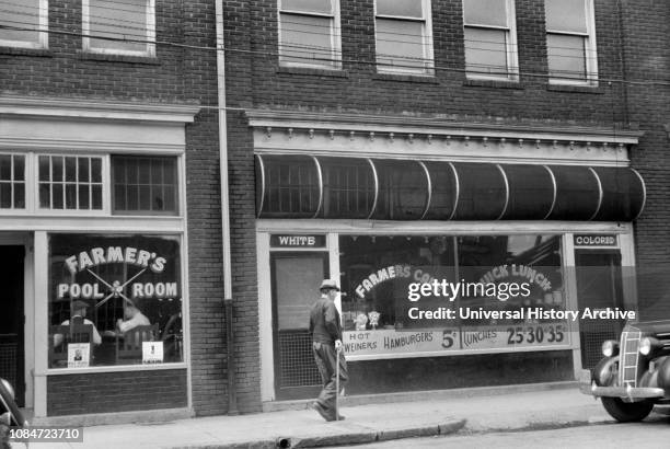 Cafe with Two Entrances Marked "White" and "Colored", Durham, North Carolina, USA, Jack Delano, Office of War Information, May 1940.