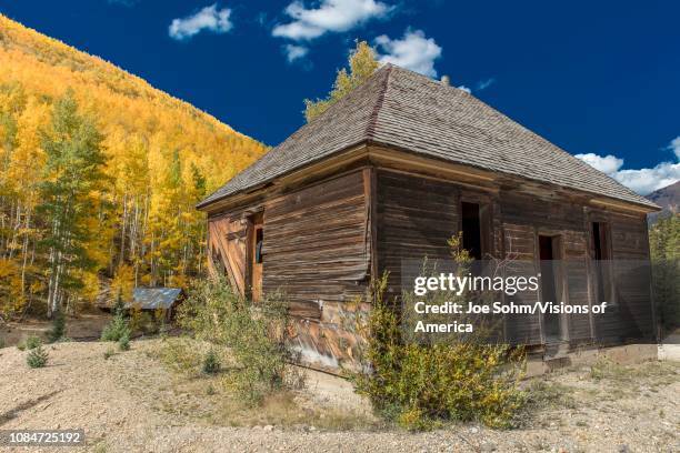 Historic deserted cabin surrounded by Autumn Color, outside of Silverton Colorado off Route 550.