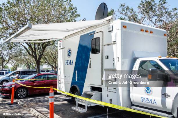 Florida, Immokalee, FEMA State Disaster Recovery communications truck.