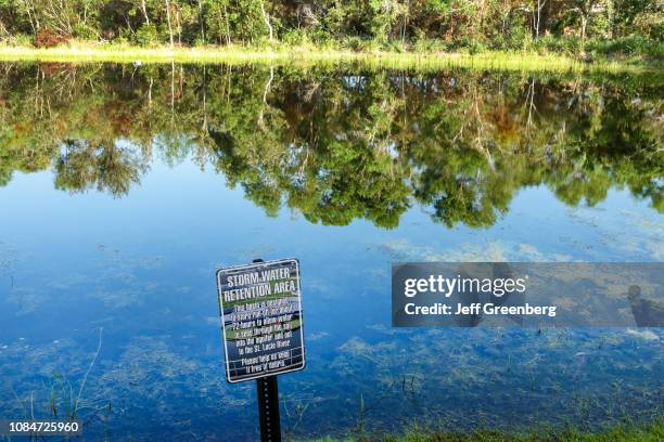 Florida, Stuart, storm water retention area at St Lucie River.