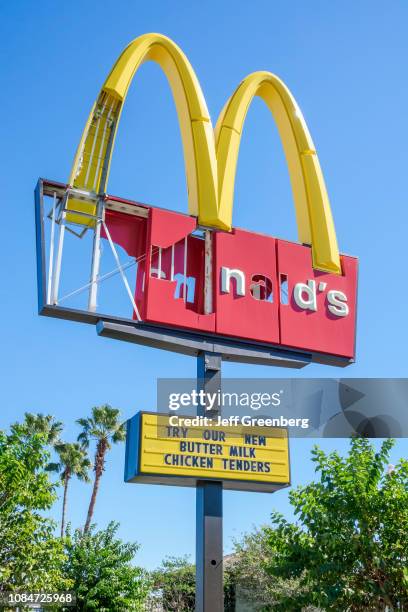 Florida, Winter Park, damaged McDonalds sign after hurricane.