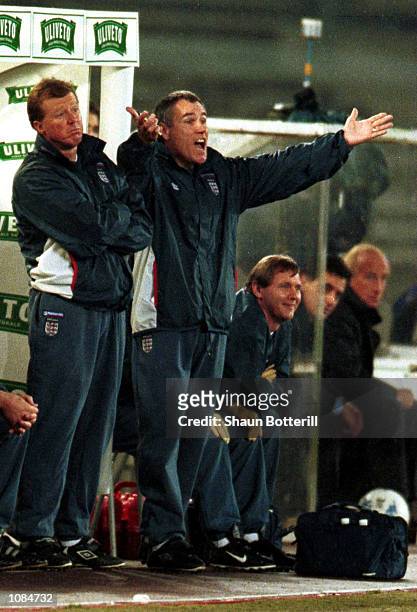 England new manager Peter Taylor and Steve McClaren watch their team during the match between Italy and England in an international friendly at...