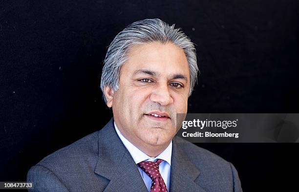 Arif Naqvi, chief executive officer of Abraaj Capital, stands for a photograph on the third day of the World Economic Forum Annual Meeting 2011 in...