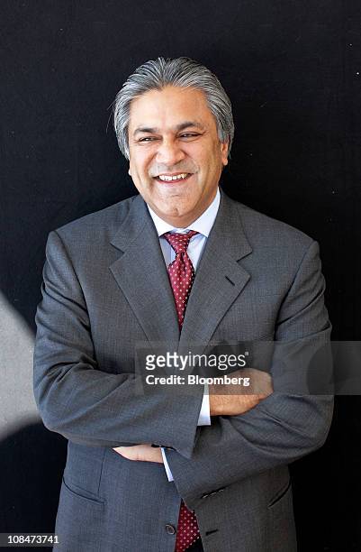 Arif Naqvi, chief executive officer of Abraaj Capital, stands for a photograph on the third day of the World Economic Forum Annual Meeting 2011 in...