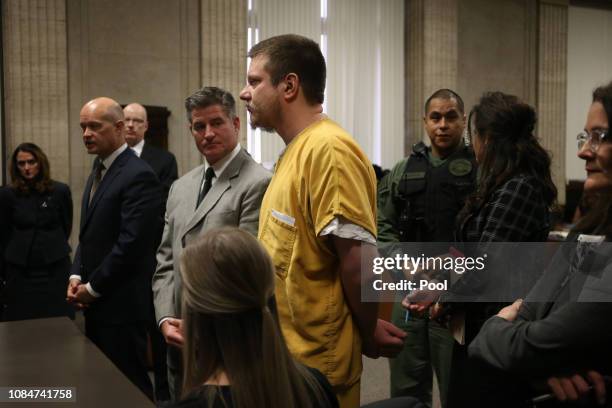 Former Chicago police Officer Jason Van Dyke and his attorney Daniel Herbert attend Van Dyke's sentencing hearing at the Leighton Criminal Court...