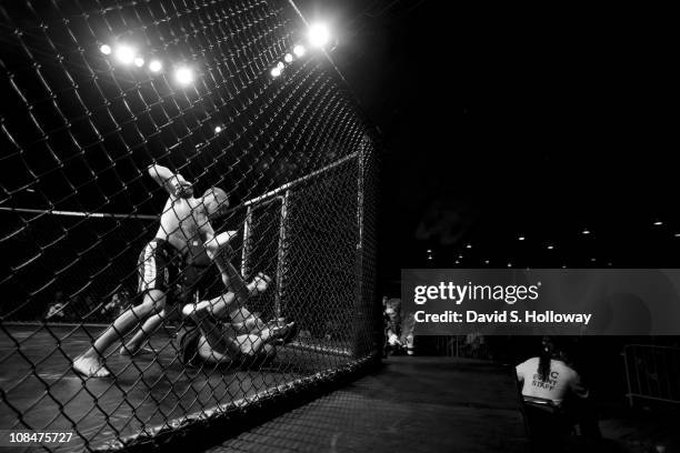 Fighter Dave Jansen beats Corey Mahon at "Battle at the Capital" at the DC Armory in Washington, DC on December 13, 2008. Mixed Martial arts is a...