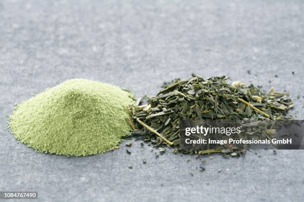 japanese green tea - green tea leaves stock pictures, royalty-free photos & images